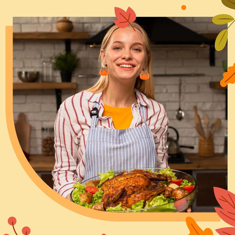 SKYFUN Fall Earrings Crystal Maple Leaf Earring for Women Orange Autumn Maple Leaves Thanksgiving Earrings Drop Dangle Statement Prom Party Jewelry Accessories - Image 3